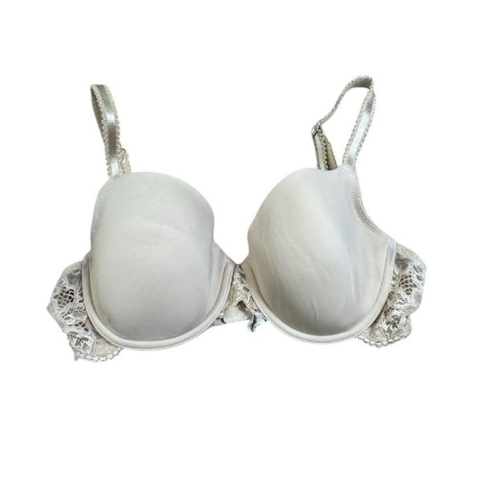 Wacoal French Garden Bra‎ 34D T-Shirt Underwire Lightly Lined Cup Nude 85340
